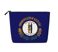 XZDCAL Kentucky State Flag Trousse de maquillage monocouche aspect lin avec fermeture éclair pour répondre à vos besoins quotidiens ou de voyage, noir, taille unique, Noir , Taille unique