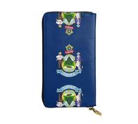 XZDCAL Maine State Flag Portefeuille en cuir à la mode pour filles et femmes avec plusieurs compartiments, noir, taille unique, Noir , Taille unique