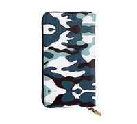 XZDCAL Marine Camouflage Mode Portefeuille Long Pochette en Cuir pour Filles et Femmes avec Plusieurs Compartiments Noir Taille Unique, Noir , Taille unique