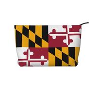 XZDCAL Maryland State Flag Trousse de maquillage en velours côtelé avec doublure robuste pour voyage et usage quotidien, noir, taille unique, Noir , Taille unique