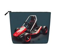 XZDCAL Mini Kart Trousse de maquillage monocouche aspect lin avec fermeture éclair pour répondre à vos besoins quotidiens ou de voyage, noir, taille unique, Noir , Taille unique