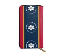 XZDCAL Mississippi State Flag Portefeuille en cuir à la mode pour filles et femmes avec plusieurs compartiments, noir, taille unique, Noir , Taille unique