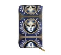 XZDCAL MoonlitMasquerade Portefeuille en Cuir Longue Pochette Mode pour Filles et Femmes avec Plusieurs Compartiments Noir Taille Unique, Noir , Taille unique