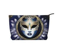 XZDCAL MoonlitMasquerade Trousse de maquillage en velours côtelé avec doublure robuste pour voyage et usage quotidien, noir, taille unique, Noir , Taille unique