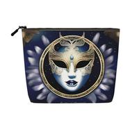 XZDCAL MoonlitMasquerade Trousse de maquillage simple couche aspect lin avec fermeture éclair pour vos besoins quotidiens ou de voyage, noir, taille unique, Noir , Taille unique