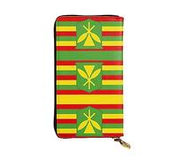 XZDCAL Native Hawaïen Drapeau Mode Portefeuille Longue Pochette en Cuir pour Filles et Femmes avec Plusieurs Compartiments Noir Taille Unique, Noir , Taille unique