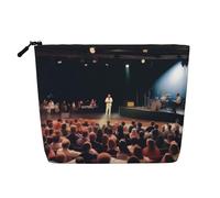 XZDCAL On Stage Trousse de maquillage monocouche aspect lin avec fermeture éclair pour répondre à vos besoins quotidiens ou de voyage, noir, taille unique, Noir , Taille unique