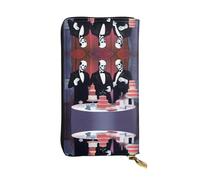 XZDCAL PhantomParty Portefeuille long en cuir tendance pour filles et femmes avec plusieurs compartiments, noir, taille unique, Noir , Taille unique
