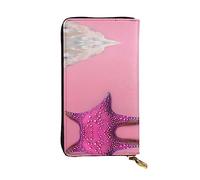XZDCAL Pink Sand Beach Portefeuille en cuir pour fille et femme avec plusieurs compartiments Noir Taille unique, Noir , Taille unique
