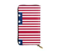 XZDCAL Portefeuille en cuir avec plusieurs compartiments pour filles et femmes Motif drapeau du Libéria Noir Taille unique, Noir , Taille unique
