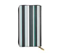 XZDCAL Portefeuille long en cuir à motif vertical pour filles et femmes avec plusieurs compartiments, noir, taille unique, Noir , Taille unique