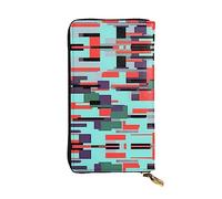 XZDCAL Portefeuille long en cuir à rayures pour filles et femmes avec plusieurs compartiments, noir, taille unique, Noir , Taille unique