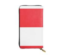 XZDCAL Portefeuille long en cuir avec plusieurs compartiments pour filles et femmes avec drapeau indonésien, noir, taille unique, Noir , Taille unique