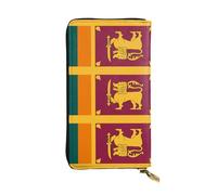 XZDCAL Portefeuille long en cuir avec plusieurs compartiments pour filles et femmes Motif drapeau du Sri Lanka Noir Taille unique, Noir , Taille unique
