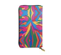 XZDCAL Portefeuille long en cuir coloré pour filles et femmes avec plusieurs compartiments, noir, taille unique, Noir , Taille unique