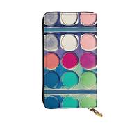 XZDCAL Portefeuille long en cuir tendance pour filles et femmes avec plusieurs compartiments, noir, taille unique, Noir , Taille unique