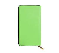 XZDCAL Portefeuille long en cuir tendance vert clair uni pour filles et femmes avec plusieurs compartiments, noir, taille unique, Noir , Taille unique