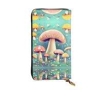 XZDCAL Pretty Little Mushrooms Portefeuille long en cuir pour filles et femmes avec plusieurs compartiments, noir, taille unique, Noir , Taille unique