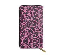 XZDCAL Purple Lines Portefeuille long en cuir tendance pour filles et femmes avec plusieurs compartiments, noir, taille unique, Noir , Taille unique