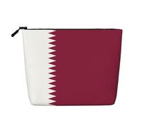 XZDCAL Qatar Flag Trousse de maquillage monocouche aspect lin avec fermeture éclair pour répondre à vos besoins quotidiens ou de voyage, noir, taille unique, Noir , Taille unique