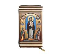 XZDCAL Religious Art Portefeuille long en cuir pour fille et femme avec plusieurs compartiments Noir Taille unique, Noir , Taille unique