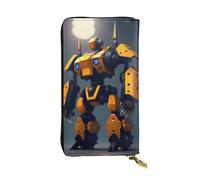 XZDCAL Robots at War Portefeuille long en cuir tendance pour filles et femmes avec plusieurs compartiments, noir, taille unique, Noir , Taille unique