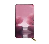 XZDCAL Romantic Vibes Portefeuille long en cuir tendance pour filles et femmes avec plusieurs compartiments, noir, taille unique, Noir , Taille unique