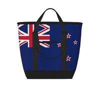 XZDCAL Sac fourre-tout isotherme de grande capacité avec drapeau de la Nouvelle-Zélande pour femme, courses, déjeuner et pique-niques, noir, Taille unique
