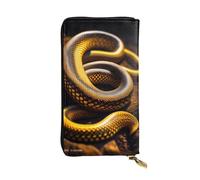 XZDCAL Serpiente Enplumada Portefeuille long en cuir tendance pour filles et femmes avec plusieurs compartiments, noir, taille unique, Noir , Taille unique