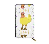 XZDCAL singing hen Portefeuille long en cuir tendance pour filles et femmes avec plusieurs compartiments, noir, taille unique, Noir , Taille unique
