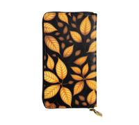 XZDCAL Slowly falling Leaves Portefeuille long en cuir tendance pour filles et femmes avec plusieurs compartiments, noir, taille unique, Noir , Taille unique