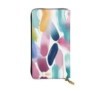 XZDCAL Soft Brush Strokes Portefeuille long en cuir tendance pour filles et femmes avec plusieurs compartiments, noir, taille unique, Noir , Taille unique