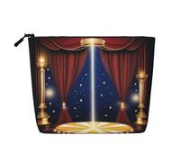 XZDCAL Stage Magic Trousse de maquillage monocouche aspect lin avec fermeture éclair pour répondre à vos besoins quotidiens ou de voyage, noir, taille unique, Noir , Taille unique