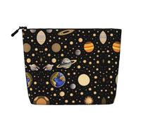 XZDCAL Stars Earth and Darkness Trousse de maquillage monocouche aspect lin avec fermeture éclair pour répondre à vos besoins quotidiens ou de voyage, noir, taille unique, Noir , Taille unique