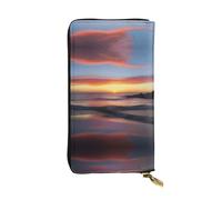 XZDCAL Sunrise Bliss Portefeuille long en cuir tendance pour fille et femme avec plusieurs compartiments, noir, taille unique, Noir , Taille unique