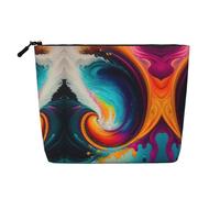 XZDCAL Surreal Enigma Trousse de maquillage monocouche aspect lin avec fermeture éclair pour répondre à vos besoins quotidiens ou de voyage, noir, taille unique, Noir , Taille unique