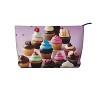 XZDCAL Sweet Treats Trousse de maquillage en velours côtelé avec doublure robuste pour voyage et usage quotidien, noir, taille unique, Noir , Taille unique
