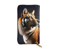 XZDCAL Tiger and Dog Portefeuille long en cuir pour fille et femme avec plusieurs compartiments Noir Taille unique, Noir , Taille unique