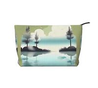 XZDCAL Tranquil Lakes Trousse de maquillage en velours côtelé avec doublure robuste pour voyage et usage quotidien, noir, taille unique, Noir , Taille unique