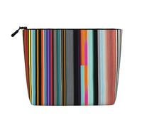 XZDCAL Trousse de maquillage à lignes verticales irrégulières avec fermeture éclair pour répondre à vos besoins quotidiens ou de voyage, noir, taille unique, Noir , Taille unique