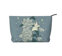 XZDCAL Trousse de maquillage blanche Bauhinia en velours côtelé avec doublure robuste pour voyage et usage quotidien, noir, taille unique, Noir , Taille unique