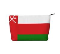 XZDCAL Trousse de maquillage Drapeau d'Oman en velours côtelé avec doublure robuste pour voyage et usage quotidien, noir, taille unique, Noir , Taille unique