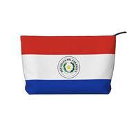 XZDCAL Trousse de maquillage Drapeau du Paraguay en velours côtelé avec doublure robuste pour voyage et usage quotidien, noir, taille unique, Noir , Taille unique