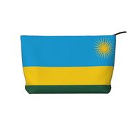XZDCAL Trousse de maquillage Drapeau du Rwanda en velours côtelé avec doublure robuste pour voyage et usage quotidien, noir, taille unique, Noir , Taille unique