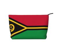 XZDCAL Trousse de maquillage Drapeau du Vanuatu en velours côtelé avec doublure robuste pour voyage et usage quotidien, noir, taille unique, Noir , Taille unique