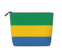 XZDCAL Trousse de maquillage monocouche avec fermeture éclair Motif drapeau Gabonais Noir Taille unique, Noir , Taille unique