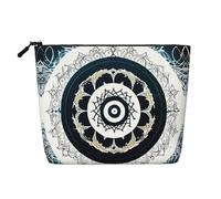 XZDCAL Trousse de maquillage ronde noire et blanche avec fermeture éclair pour répondre à vos besoins quotidiens ou de voyage, noir, taille unique, Noir , Taille unique