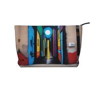 XZDCAL Trousse de maquillage Street Art en velours côtelé avec doublure robuste pour voyage et usage quotidien, noir, taille unique, Noir , Taille unique