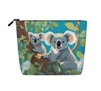 XZDCAL Two Happy Koalas Trousse de maquillage monocouche aspect lin avec fermeture éclair pour répondre à vos besoins quotidiens ou de voyage, noir, taille unique, Noir , Taille unique