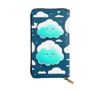 XZDCAL Two Shy Clouds Portefeuille long en cuir tendance pour filles et femmes avec plusieurs compartiments, noir, taille unique, Noir , Taille unique